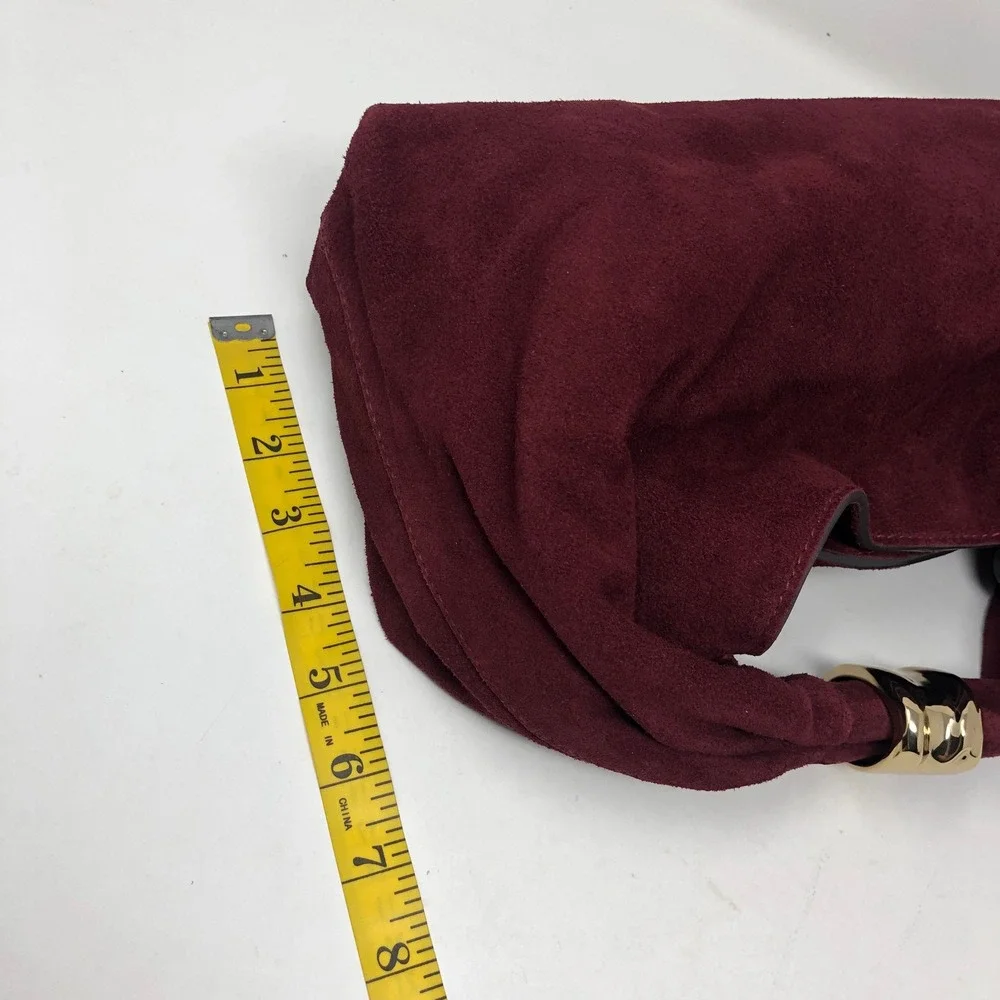 Madewell The Mini Pouch in Suede Cabernet Red Suede‎ NY139 NWT Hobo Purse
